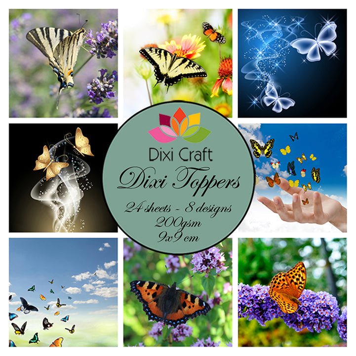 Dixi Craft - Toppers - Butterflies    (9cm x 9cm)