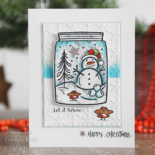 Woodware Craft Collection - Clear Stamps - Snow Jar