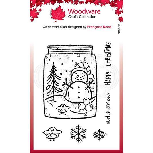 Woodware Craft Collection - Clear Stamps - Snow Jar