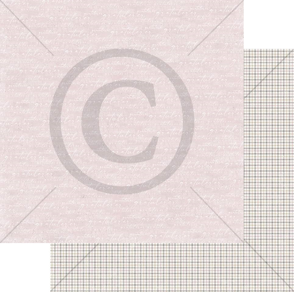Papirdesign - Verdifull - Gratulerer, rosa  - 12 x 12"