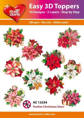 Harty Crafts - Easy 3D Toppers - Die cut - Festive Christmas Stars