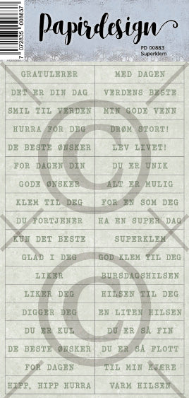 Papirdesign - Ord klistremerker - Superklem