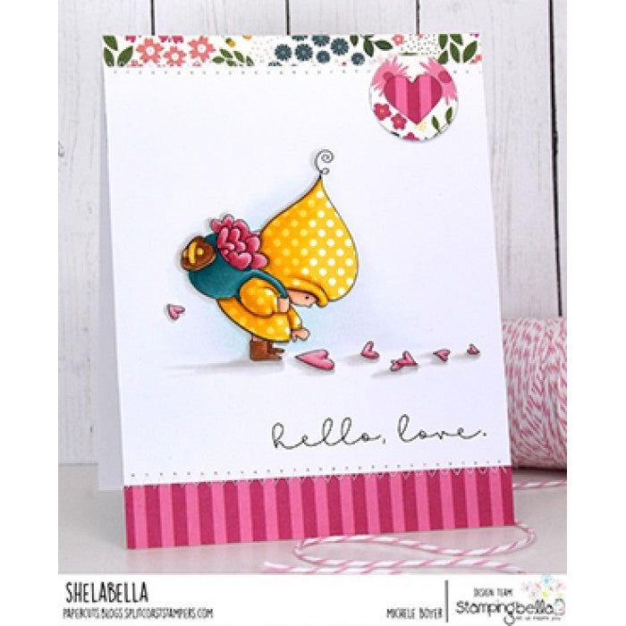 Stamping Bella - Cling Mounted Stamp - Bundle girl with a heart trail