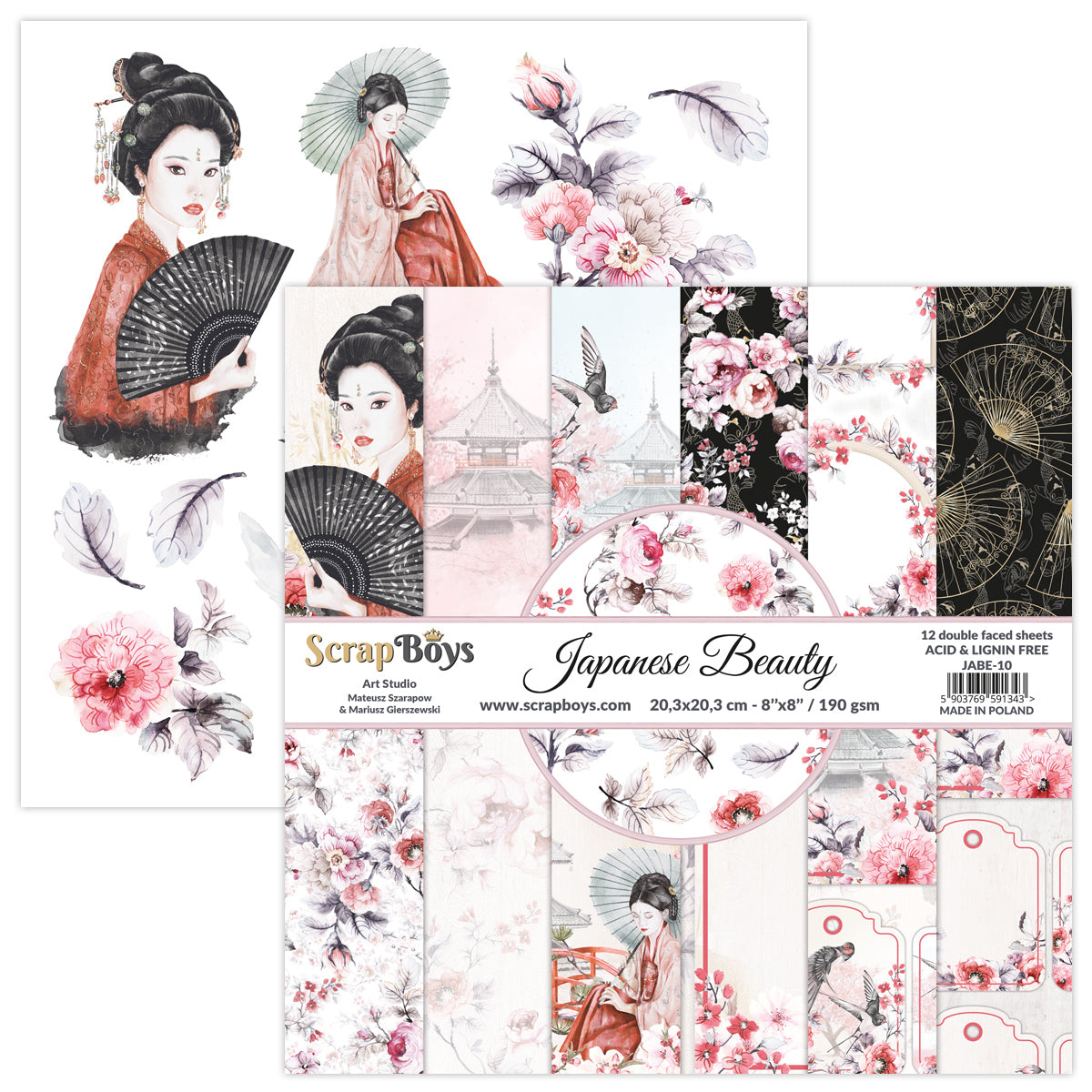 Scrapboys - Japanese Beauty - Paper Pad  -  6 x 6"