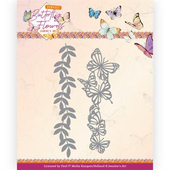 Jeanine Art - Dies - Butterfly Flowers - Butterfly Border