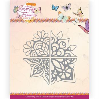 Jeanine Art - Dies - Butterfly Flowers - 4 in 1 corner