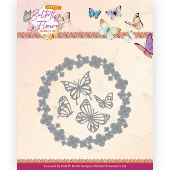 Jeanine Art - Dies - Butterfly Flowers - Butterfly Wreath
