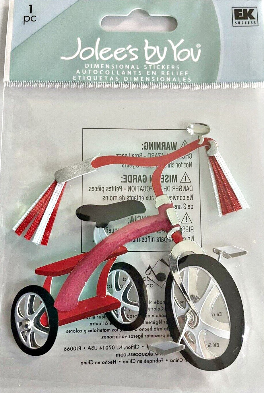 Jolee's - 3D Stickers - Trehjuls-sykkel