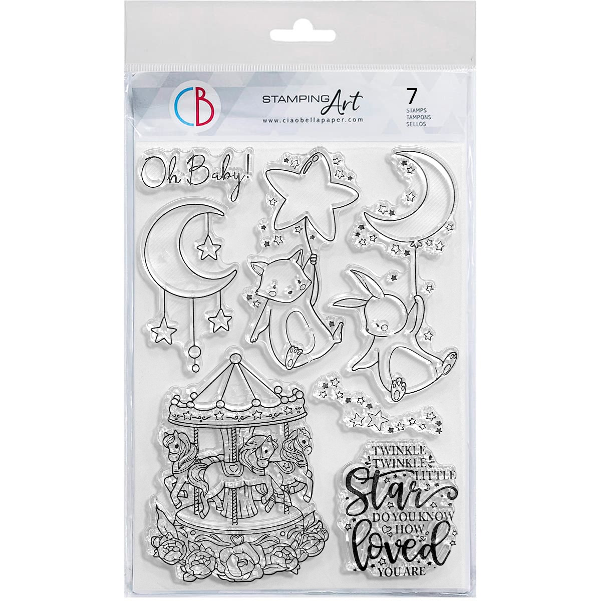Ciao Bella - Clear Stamps - My tiny world - Lullaby carousel  - 6 x 8"
