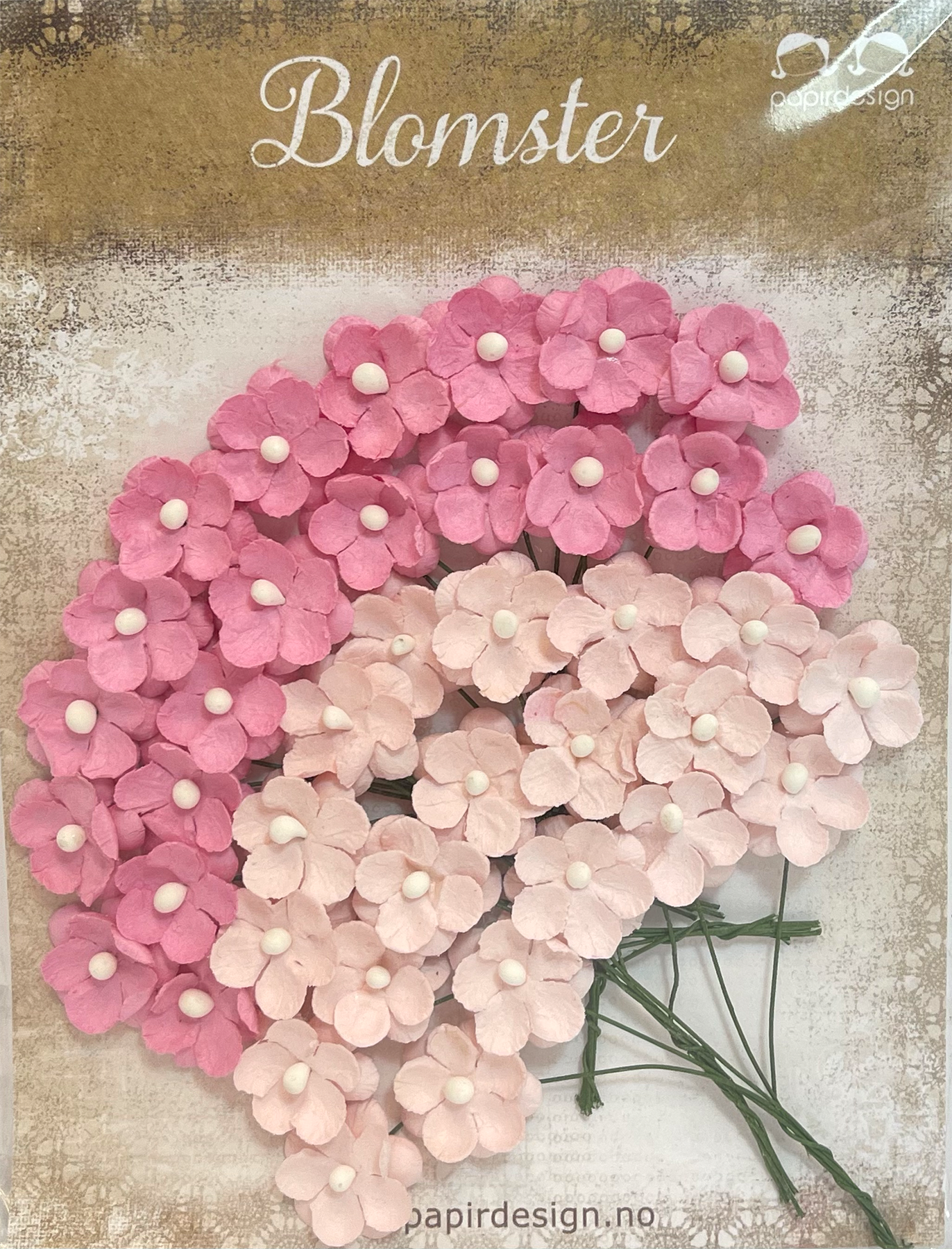 Papirdesign - Søte Blomster - Lys Rosa
