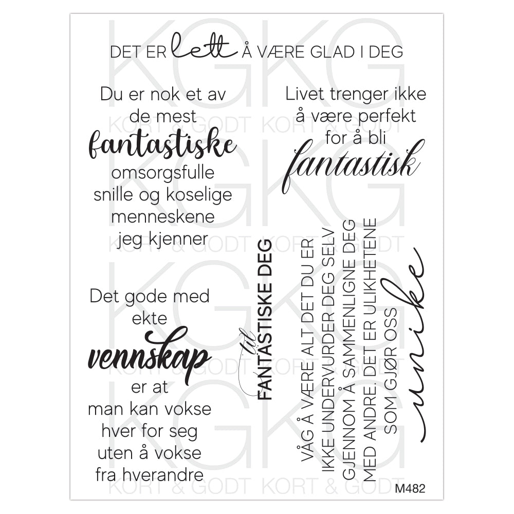 Kort & Godt - Clearstamps Medium plate - M-482