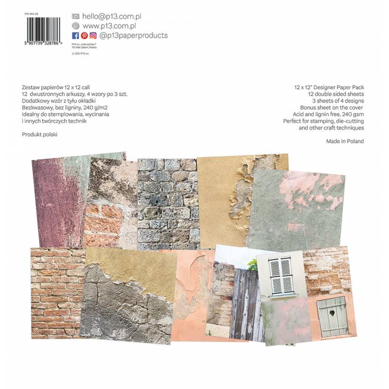 P13 - Pastell Walls -  Maxi Creative Paper Pad -  12 x 12"