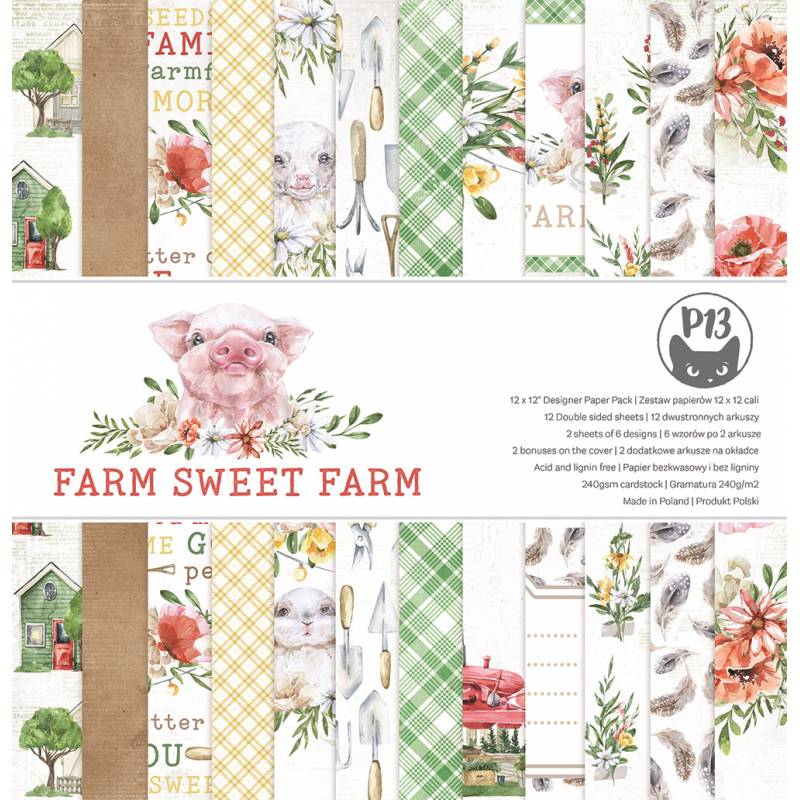 P13 - Farm sweet farm - Paper Pad -  12 x 12"