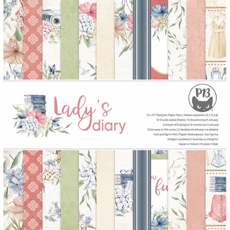 P13 - Lady's Diary - Paper Pad -  12 x 12"