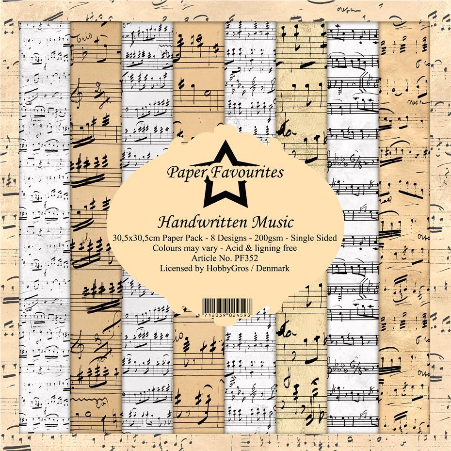 Paper Favourites - Paper Pack - Handwritten Music -   6 x 6"
