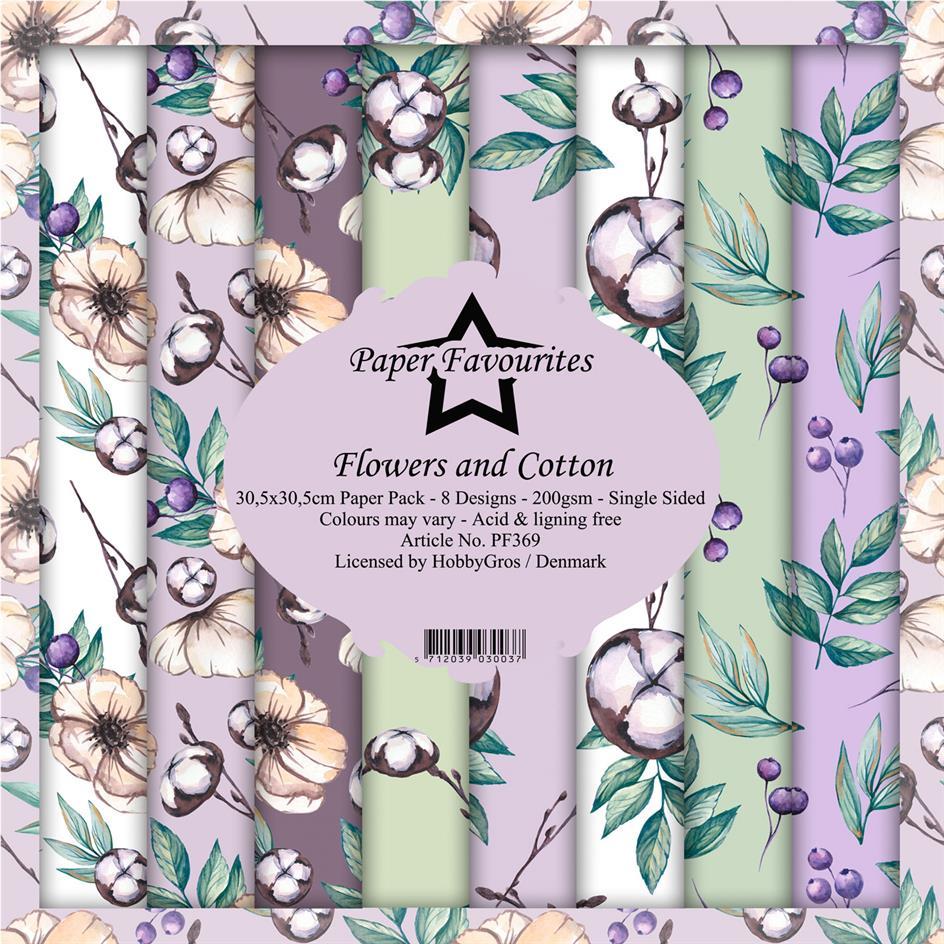Paper Favourites - Flowers and Cotten - Paper Pack    12 x 12"