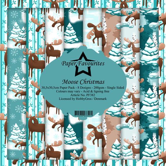 Paper Favourites - Moose Christmas - Paper Pack    12 x 12"