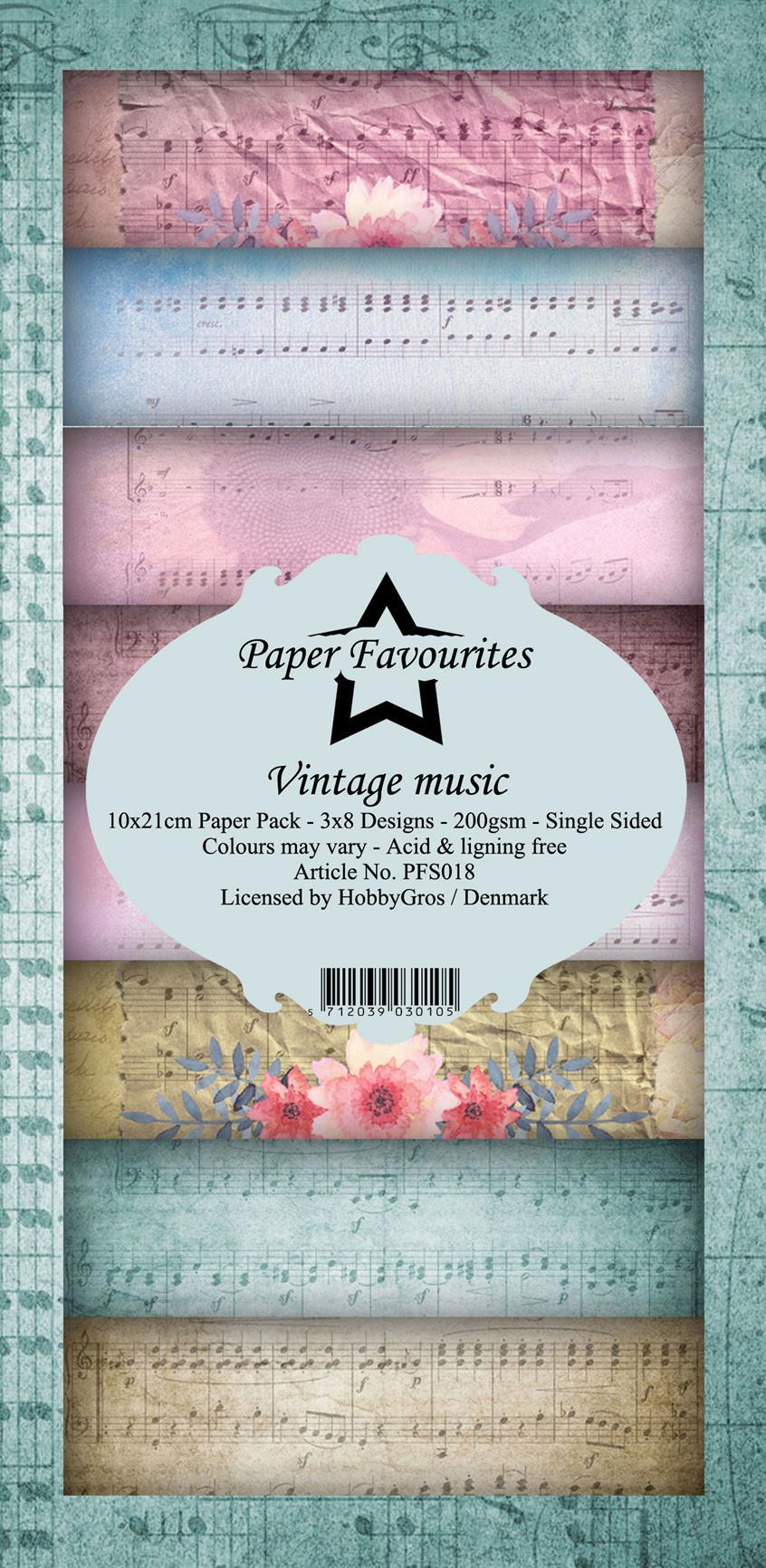 Paper Favourites -  Paper pad - Slim Line - Vintage Music