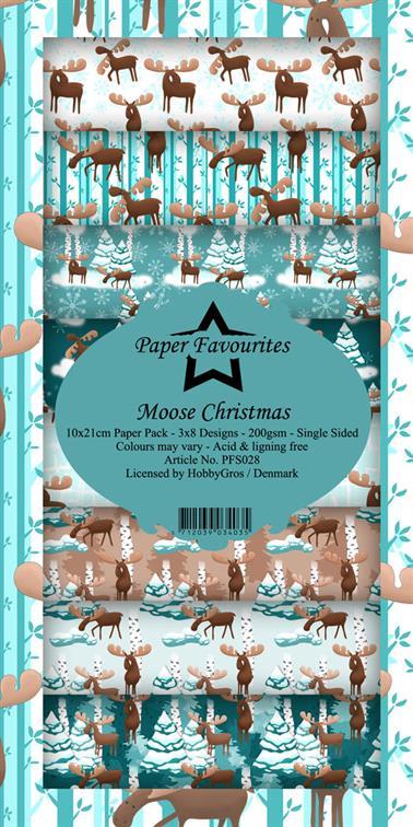 Paper Favourites - Moose Christmas - Slimline - Paper Pack