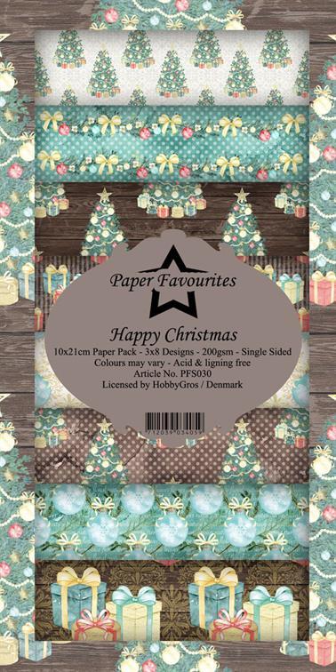Paper Favourites - Happy Christmas - Slimline - Paper Pack