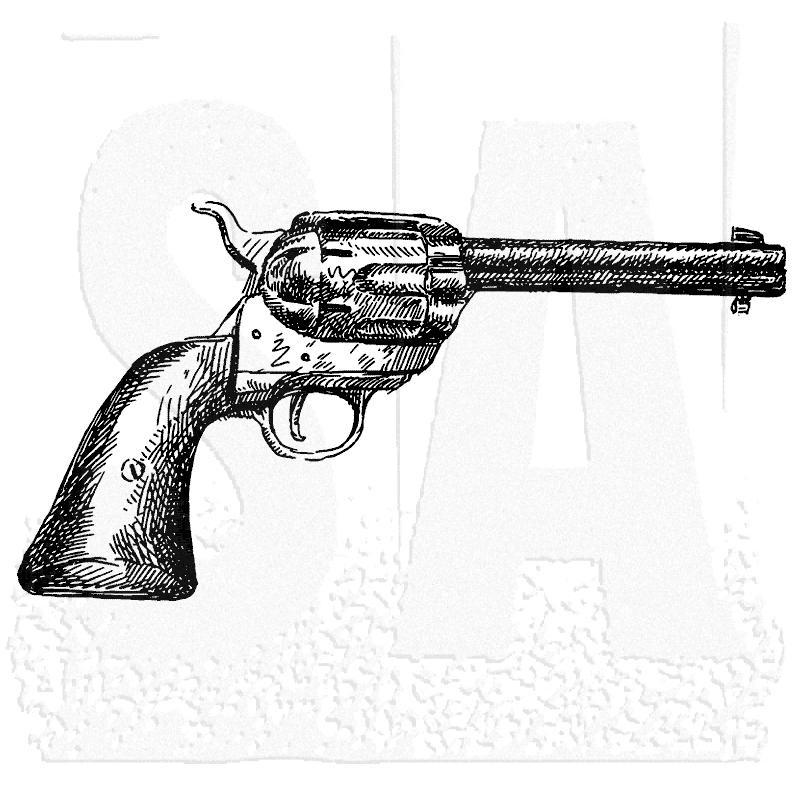 Tim Holtz Collection - Pistol - Wood mount Stamp