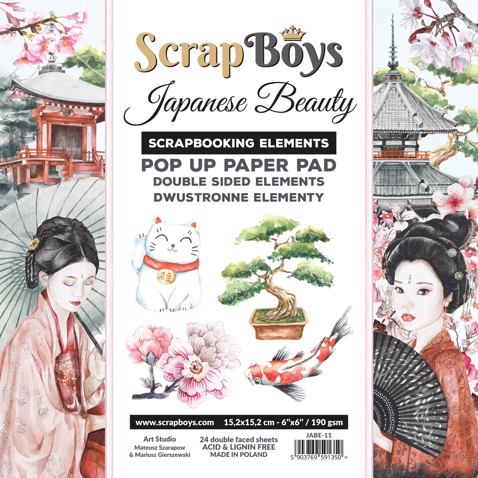 Scrapboys - Japanese Beauty - Pop up - Paper Pad  -  6 x 6"