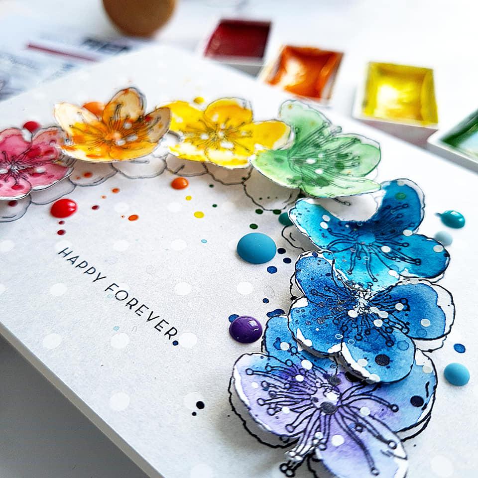 Alexandra Renke - Clear stamps - Rainbow of flowers