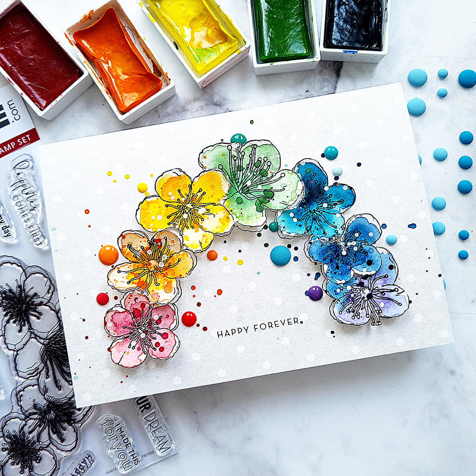 Alexandra Renke - Clear stamps - Rainbow of flowers