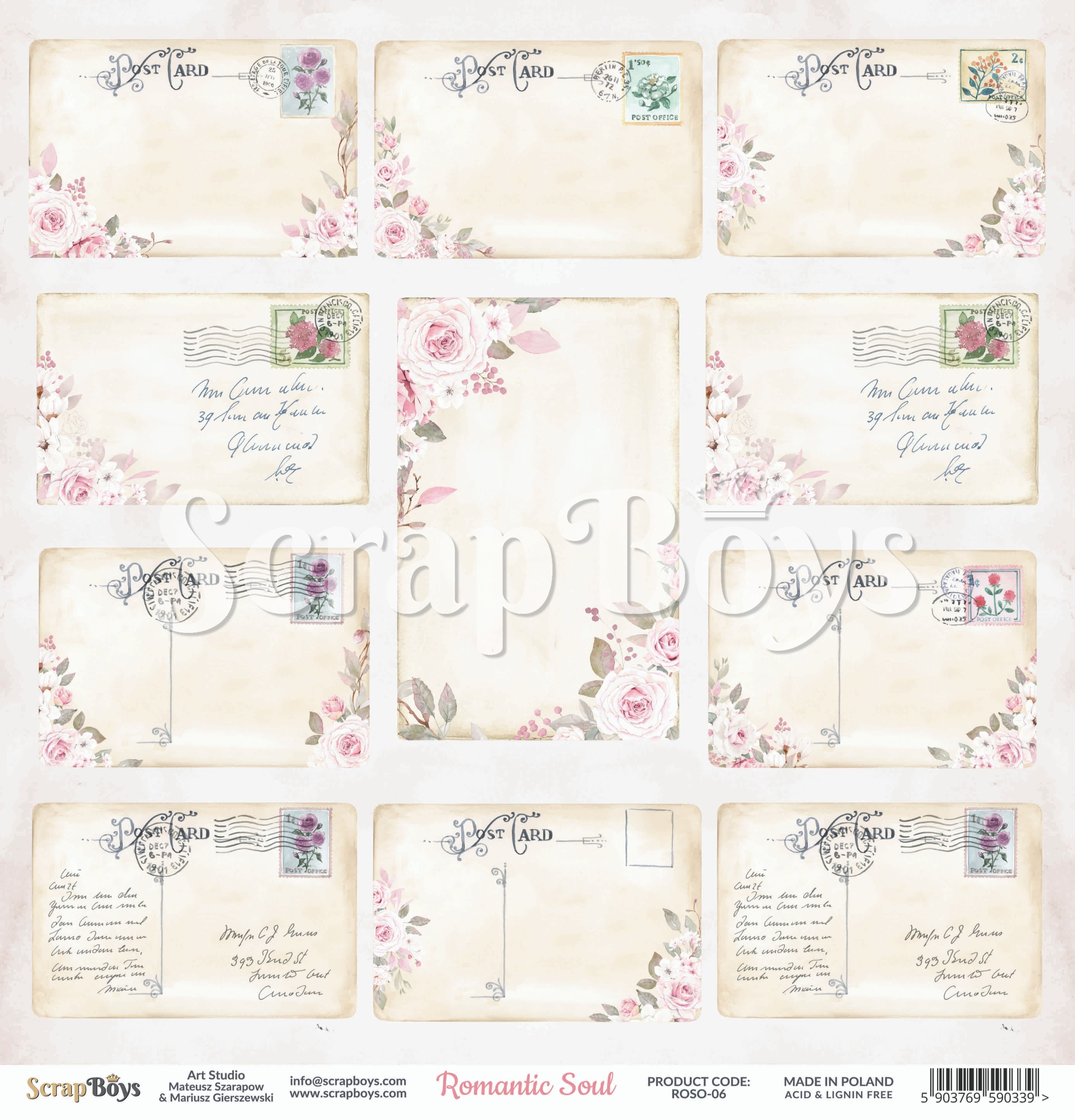 Scrapboys -  Romantic Soul - Paper Pad  -  6 x 6"
