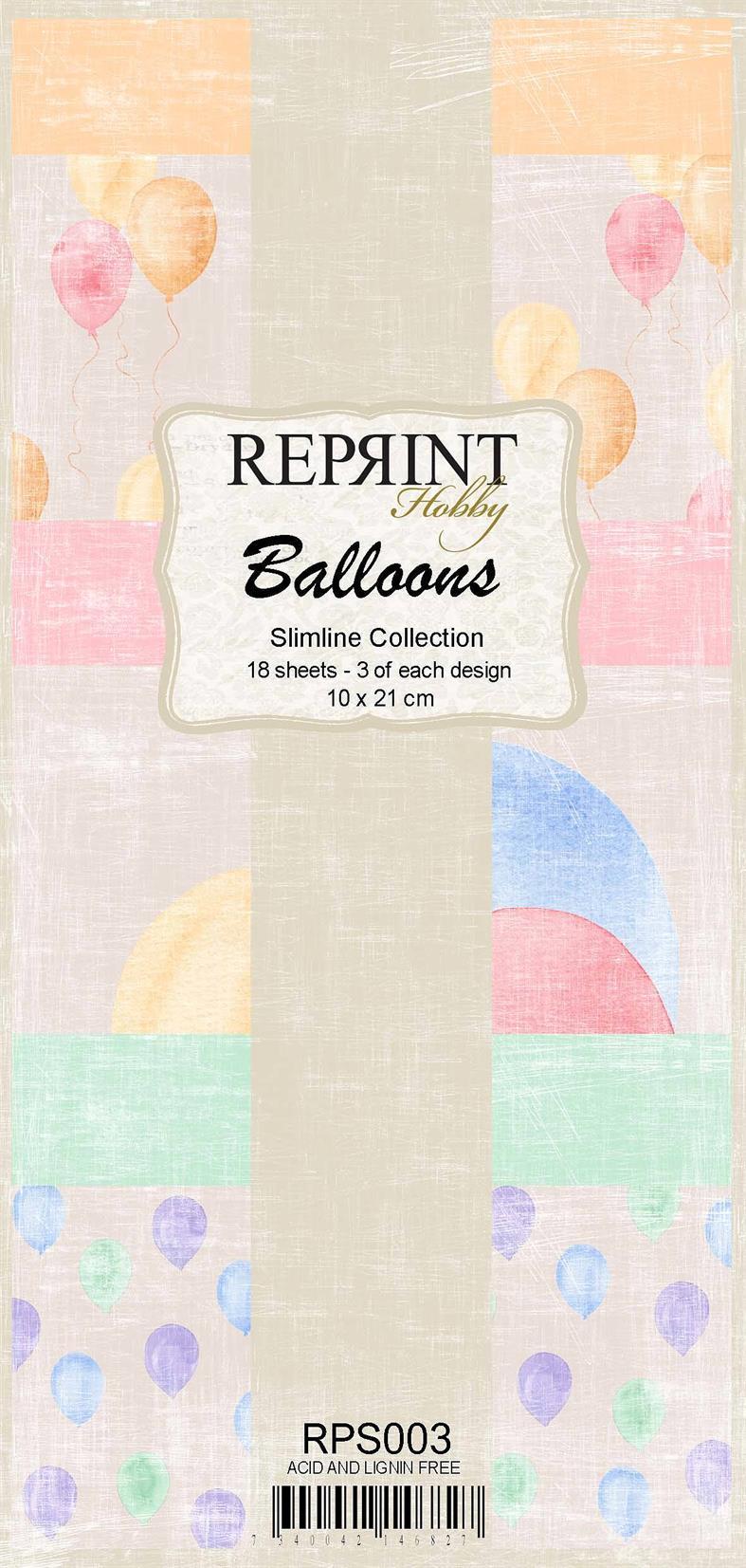 Reprint - Slimline Paper Collection  - Balloons