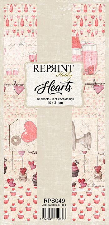 Reprint - Slimline Paper Collection  - Hearts
