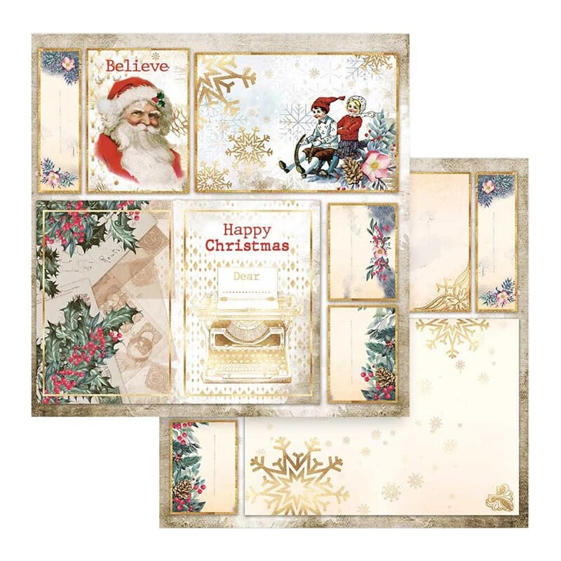 Stamperia - Romantic Christmas  -  Cards 1 -   12 x 12"