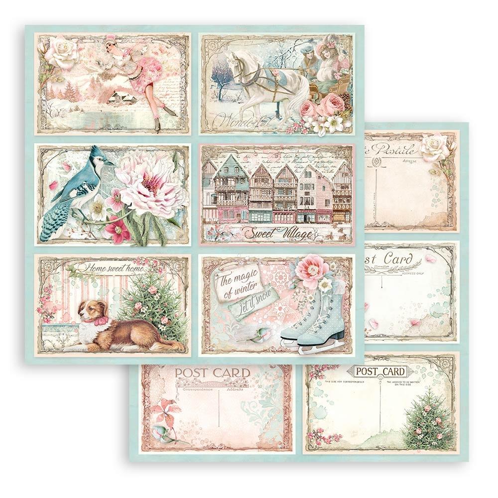 Stamperia  - Sweet Winter - Cards  paper  -   12 x 12"