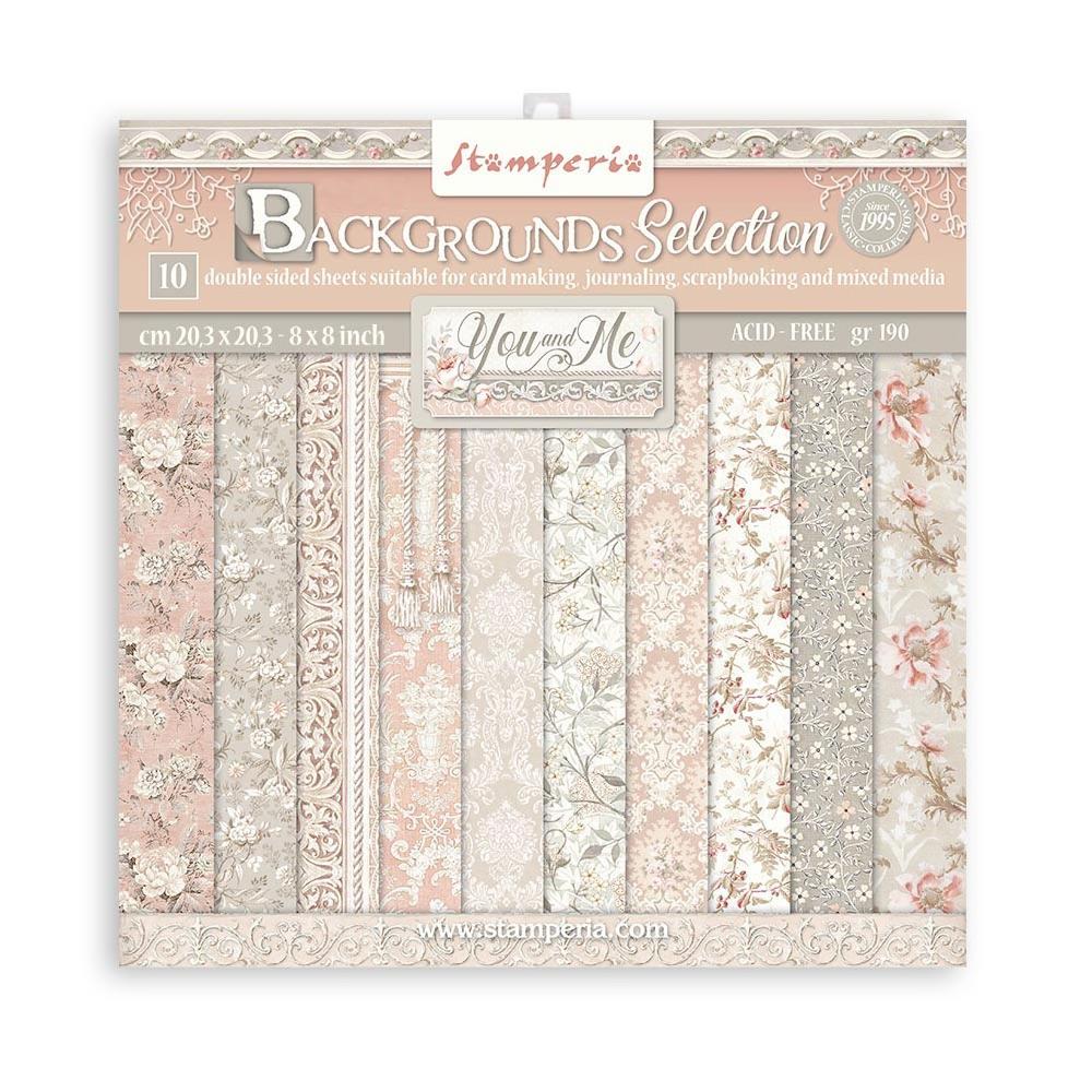 Stamperia - You and Me Background Selection - Paper Pad - 8 x 8"