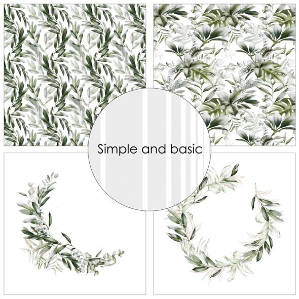Simple and Basic - Green Softness - Paper Pack    12 x 12"