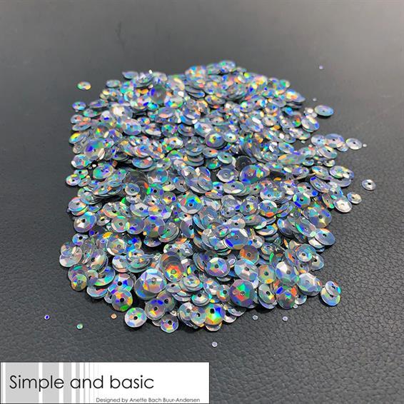 Simple & Basic - Sequins - Paljetter - Holographic Silver