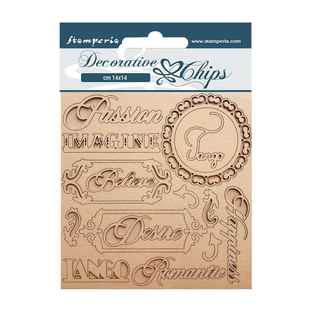 Stamperia - Desire - Decorative Chips - Writings