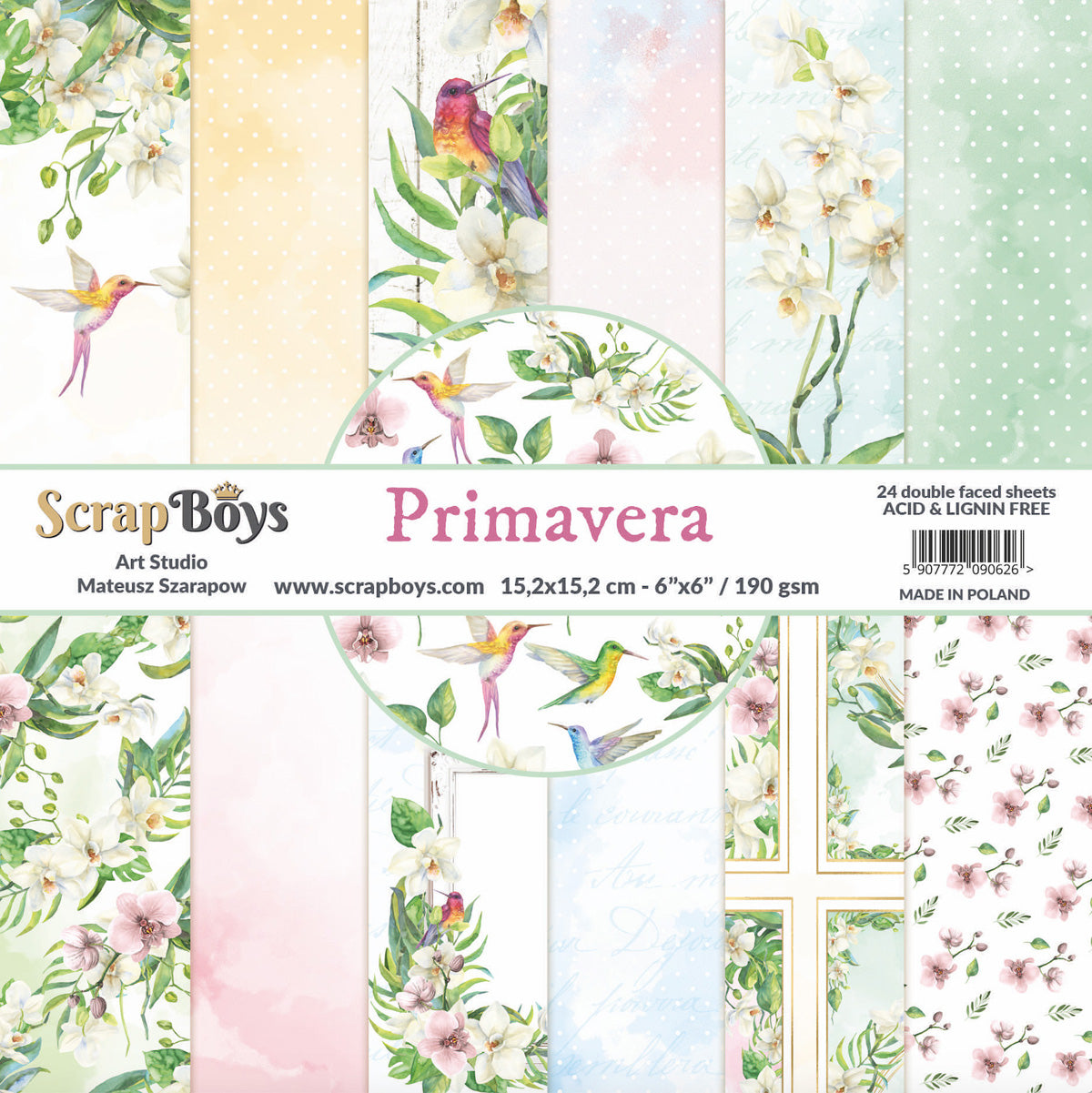 Scrapboys -  Primavera - Paper Pad  -  6 x 6"