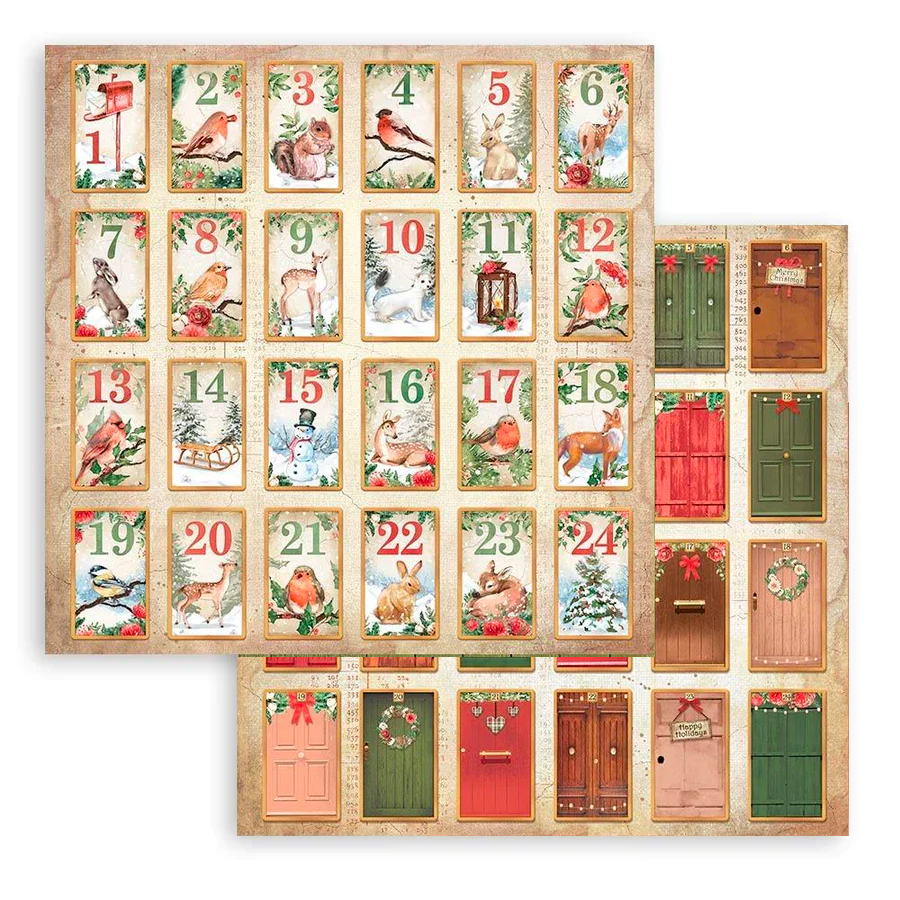 Stamperia  - Home for the Holidays - Advent Calendar  -   12 x 12"