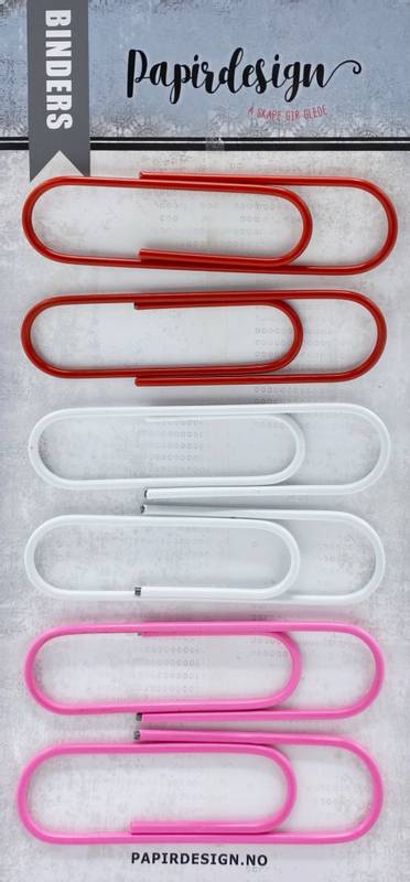 Papirdesign  - Store Binders 2 - Rød, rosa & hvit