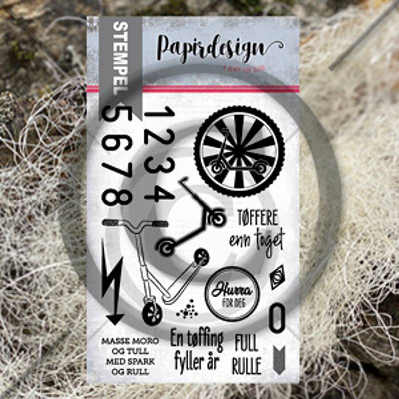 Papirdesign - Clear stamps - Sparkesykkel